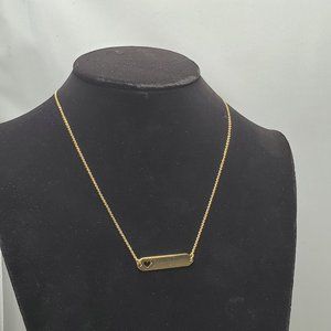 Forever 21 gold tone stainless steel bar chain necklace